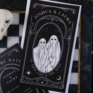 Unique Ghost Tarot Card Save the Date 'In This Life And The Next', Personalised Save the Date card for Wedding & Events image 8