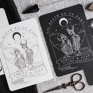 Carte de tarot unique "Retenez cette date", les amoureux « jusqu'à ce que la mort nous sépare », carte "Retenez cette date" personnalisée pour mariage et événements