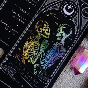 Unique Foiled Tarot Card Invitation Suite 'Til Death Do Us Part', Personalised 3 piece set for Wedding & Events image 5