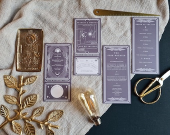 Gothic Wedding Invitation | Til Death Do Us Part Tarot RSVP Suite | 2-piece Halloween Invite