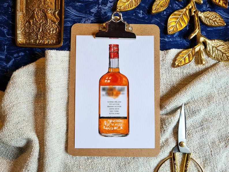 Rum Table Plan Rum Bottle Wedding Seating Table Prints | Etsy