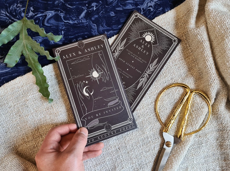 Personalised Save the Date card for Wedding /& Events Unique Tarot Card Save the Date