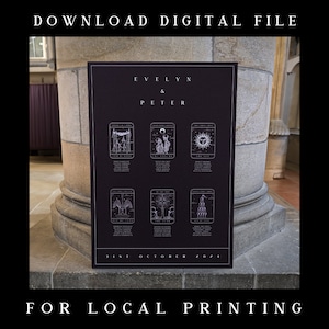 Digitaler Download - Tarot Hochzeit Sitzplan, Gotik Thema Hochzeit Sitzplan