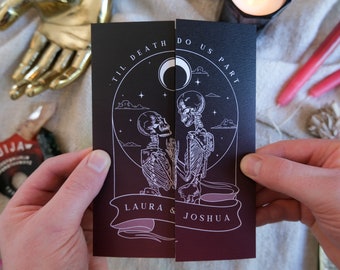 Unique Tarot Card Ouija Wedding Invitation 'Til Death Do Us Part', Personalised Invitation card for Wedding & Halloween Events