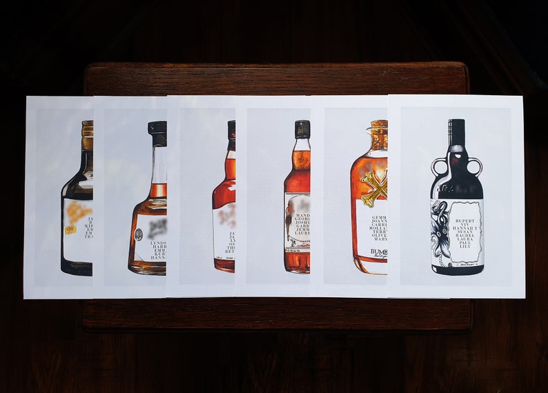 Rum Table Plan Rum Bottle Wedding Seating Table Prints | Etsy