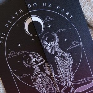 Unique Tarot Card Ouija Wedding Invitation 'Til Death Do Us Part', Personalised Invitation card for Wedding & Halloween Events