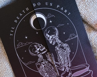 Unique Tarot Card Ouija Wedding Invitation 'Til Death Do Us Part', Personalised Invitation card for Wedding & Halloween Events