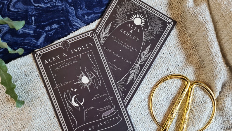 Personalised Save the Date card for Wedding /& Events Unique Tarot Card Save the Date