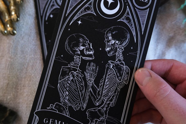 Gothic Save the Date | Til Death Do Us Part Tarot Card | Dark Wedding Announcement Card image 6