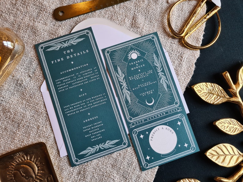 Unique 'THE LOVERS' Tarot Card Invitation, Personalised Invitation RSVP card for Wedding & Events image 3