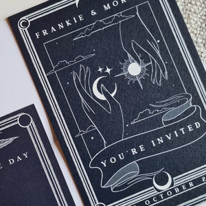 Unique Tarot Card Invitation, Personalised Invitation RSVP card for Wedding & Events image 4