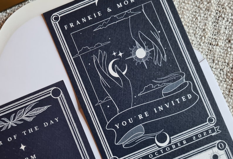 Unique Tarot Card Invitation, Personalised Invitation RSVP card for Wedding & Events image 4