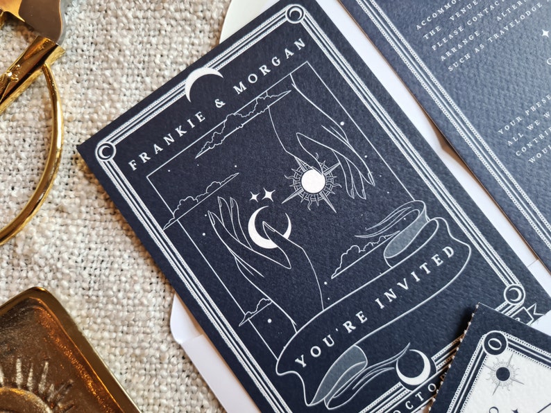 Unique Tarot Card Invitation, Personalised Invitation RSVP card for Wedding & Events image 8