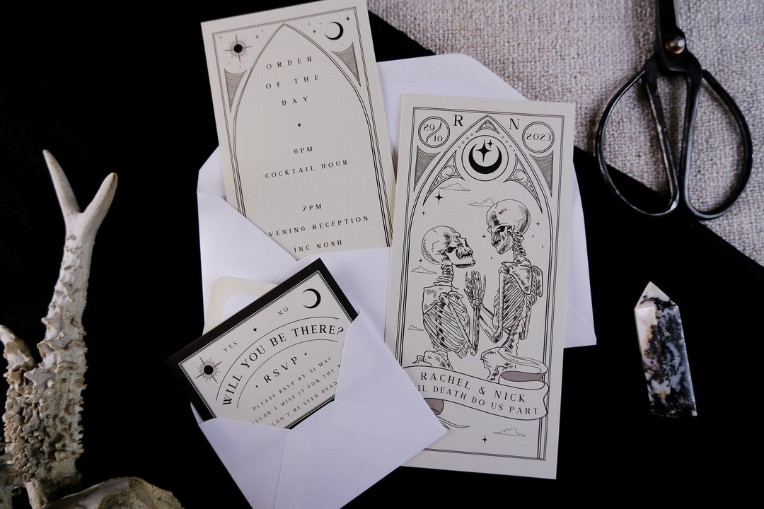 Unique Tarot Card 'til Death Do Us Part' Invitation, Personalised ...
