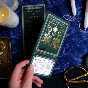 Gold Foil 'til Death Do Us Part' Tarot Card Invitation, Personalised Invitation RSVP card for Wedding & Events image 7