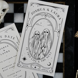 Unique Ghost Tarot Card Save the Date 'In This Life And The Next', Personalised Save the Date card for Wedding & Events image 9