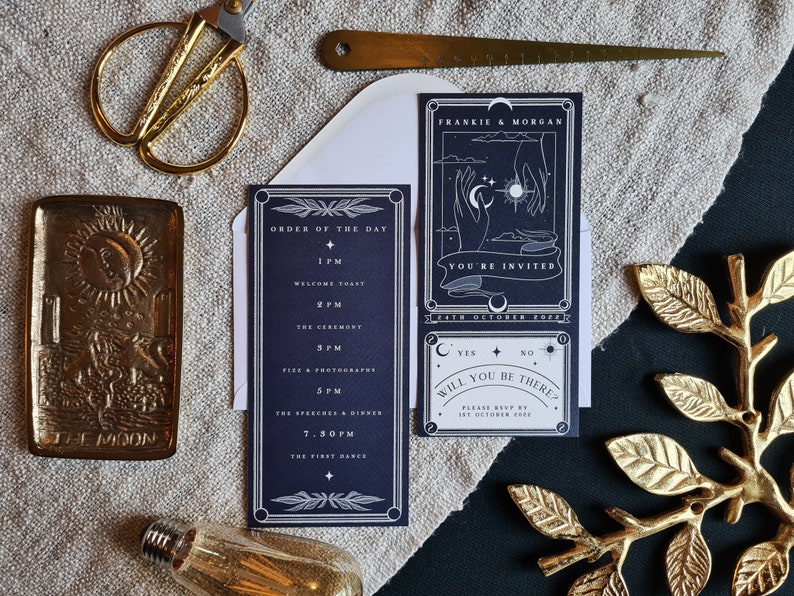Unique Tarot Card Invitation, Personalised Invitation RSVP card for Wedding & Events image 3