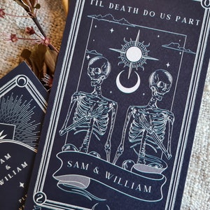 Unique Tarot Card Save the Date 'Til Death Do Us Part', Personalised Save the Date card for Wedding & Events image 6