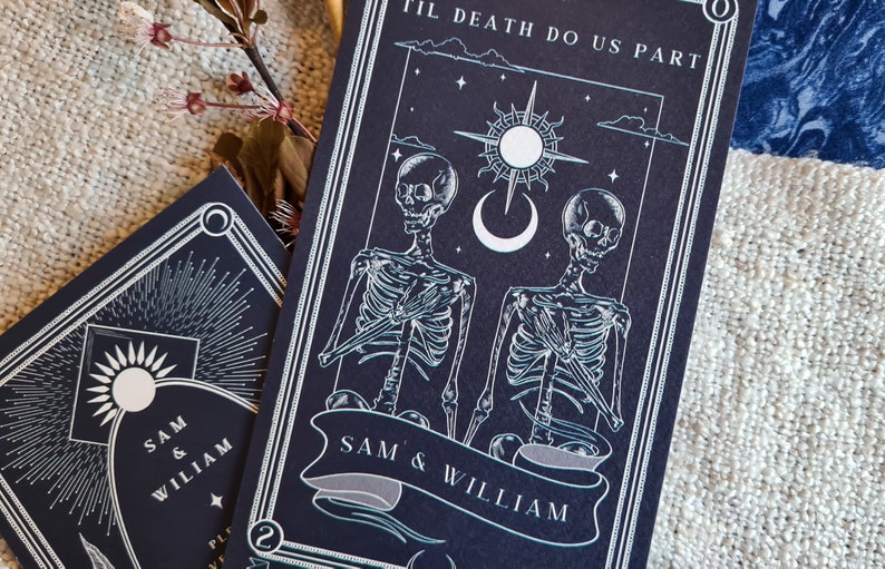 Unique Tarot Card Save the Date 'Til Death Do Us Part', Personalised Save the Date card for Wedding & Events image 6