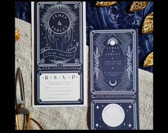 Printable Tarot Card Invitation, Personalised Invitation for Wedding & Events - Instant Download