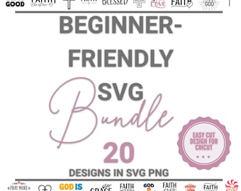 Beginner Friendly Christian SVG Bundle | Easy Cricut Cut Files | Cricut Beginner Starter Kit | Simple SVG PNG Digital Download
