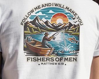Fishers of Men Verse SVG | Christian T-Shirt Design (Digital Download)