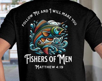 Fishers of Men Scripture SVG png | Christian T-Shirt Design (Digital Download)