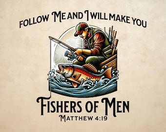 Fishers of Men Verse SVG | Christian T-Shirt Design (Digital Download)