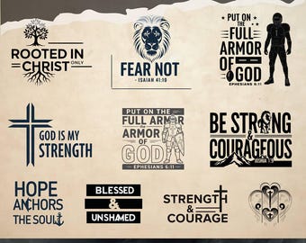 Men's Christian SVG Bundle | Scripture T-Shirt Designs (Digital Download)