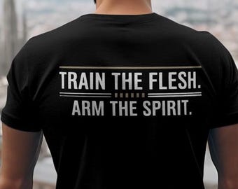 Trainiere das Flesh. Arm den Geist. Shirt Design svg png motivierendes Geschenk für Männer