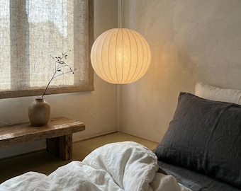Wabi Sabi Silk Pendelleuchte, minimalistische Zen-Stofflampe, Vintage Nordic Art Beleuchtung