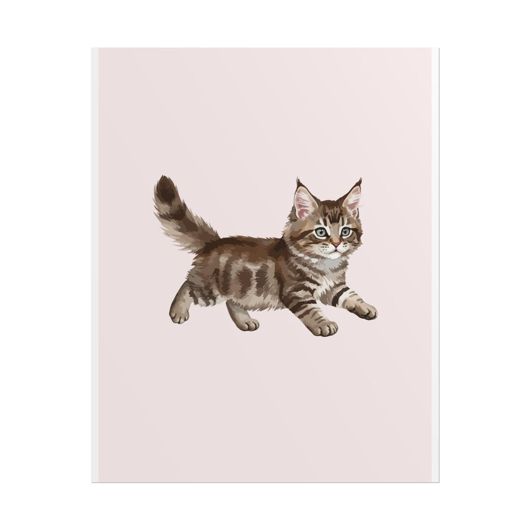 Playful Tabby Kitten Poster | Rolled Posters - Etsy