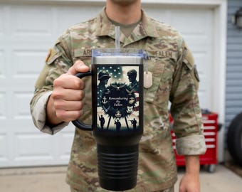 Remembering the Fallen Travel Mug | 40oz Insulated Memorial Tumbler