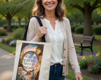 All that I am angel mother illustration Tote Bag | vintage mothers day artwork