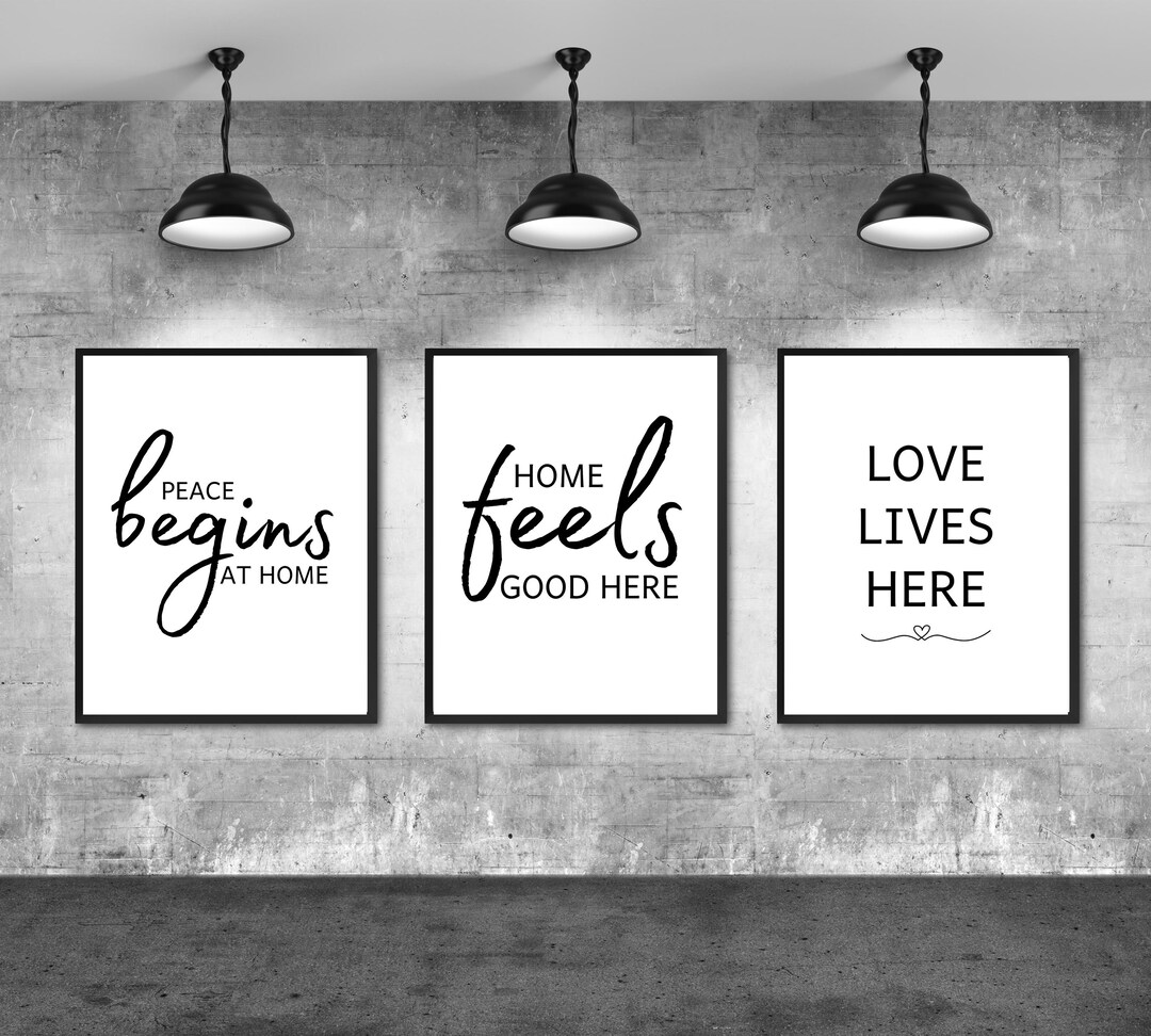 Inspirational Quote Wall Art Print Set, Home Decor (digital Download ...