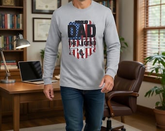 Proud Dad The Legend Patriotic Flag Long Sleeve Tee | Father American Flag
