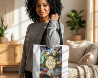 250 Years of American Independence Tote Bag | Patriotic Statue of Liberty Liberty Bell Capitol
