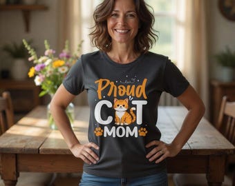 Stolze Katzen Mama T-Shirt | Katzenpfoten-Grafik-T-Shirt