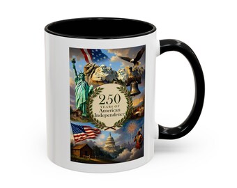 250 Years of American Independence Mug | Patriotic Collage Accent Coffee Mug