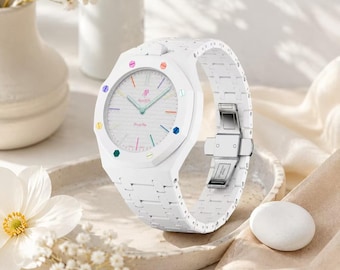 High-quality bioceramic replacement watch strap for Swatch x AP Royal Pop series