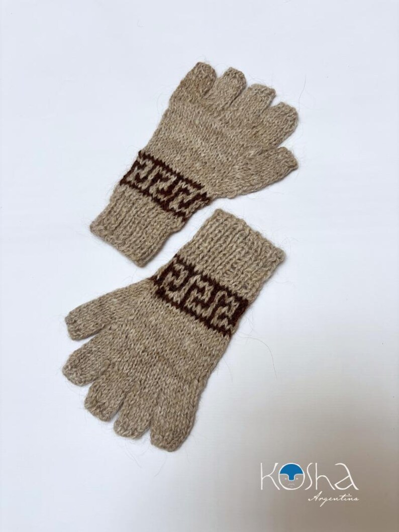PUNA - Handwoven Fingerless Gloves | Organic Llama Wool | Kolla Artisan Made image 8