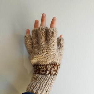PUNA - Handwoven Fingerless Gloves | Organic Llama Wool | Kolla Artisan Made image 2
