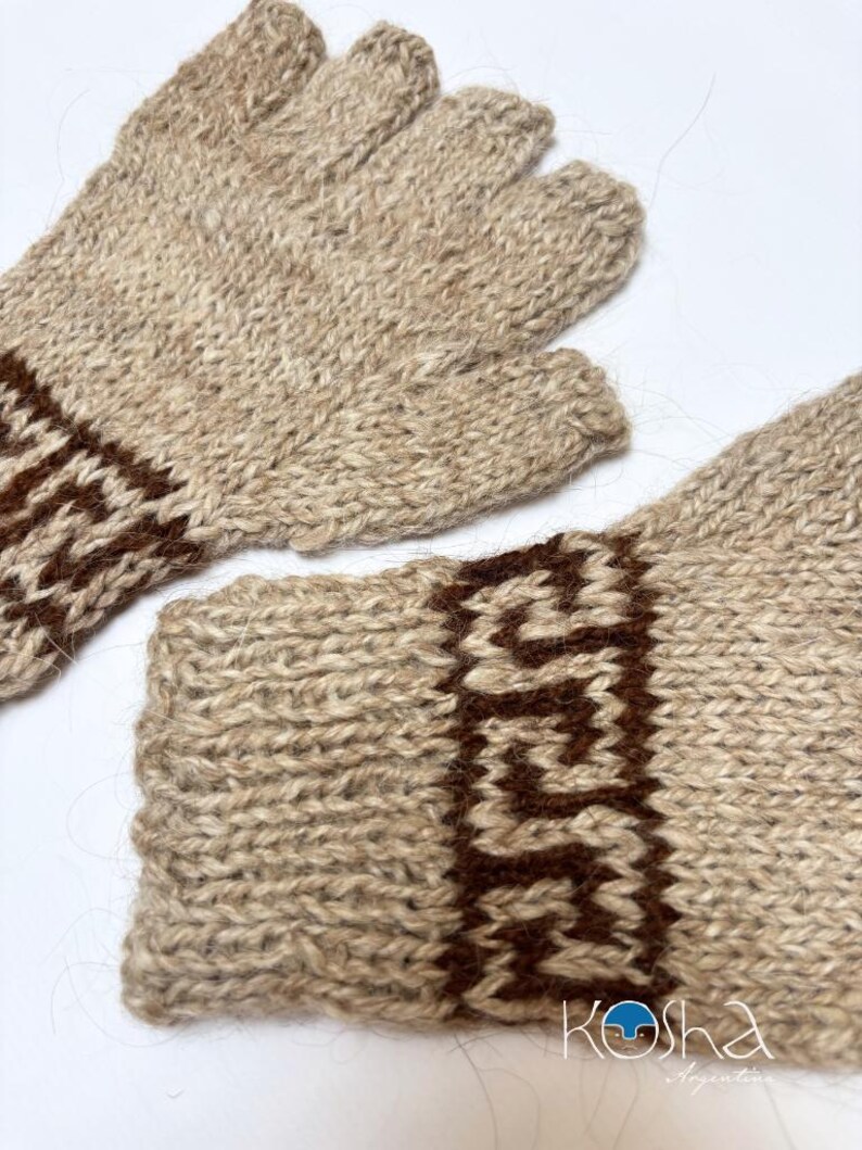 PUNA - Handwoven Fingerless Gloves | Organic Llama Wool | Kolla Artisan Made image 7