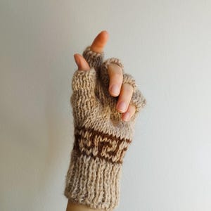 PUNA - Handwoven Fingerless Gloves | Organic Llama Wool | Kolla Artisan Made image 1