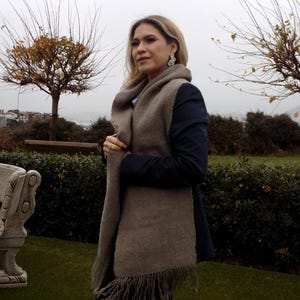 CARDÓN - Bufanda de lana de llama orgánica tejida a mano / Hecha en los Andes argentinos imagen 4