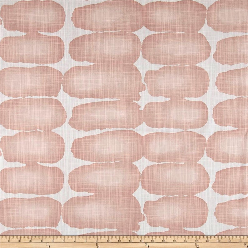 Two 96L x 50W Custom Curtain Panels Shibori Blush Rod Pockets Pink