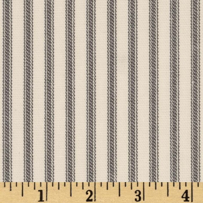 Ticking Stripes BlackBlueCharcoalTan Sand Grey Two 96L Custom Curtain Panels With Pinch Pleats