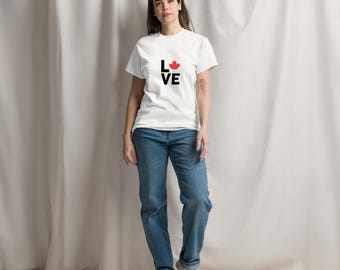 Maple Leaf Love T-Shirt | Canadian Pride Unisex Tee