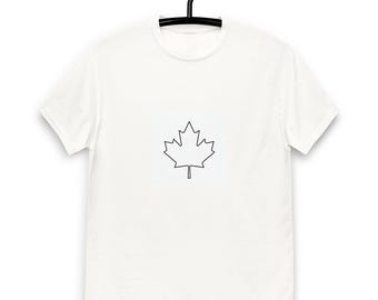 Canada uniseks T-shirt: Oh Canada minimalistisch esdoornblad T-shirt