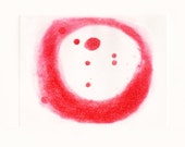 Abstract Art : The Fragile Earth (Red) Etching